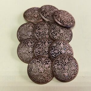 Vintage Style Bronze Filigree Buttons
